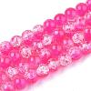 Spray Painted Crackle Glass Beads Strands CCG-Q002-10mm-09-1
