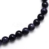 Synthetic Blue Goldstone Round Beads Strands G-O047-11-6mm-1