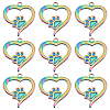 10Pcs 304 Stainless Steel Pendant Cabochon Settings For Enamel STAS-UN0032-62-1