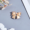1Pc Bowknot Imitation Pearl Brooch JEWB-LP0004-15-1