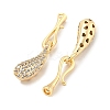 Brass Micro Pave Clear Cubic Zirconia S-Hook Clasps KK-L211-008G-2