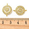 Rack Plating Brass Pave Cubic Zirconia Wheel Connector Charms KK-Z063-28G-01-3