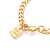 Brass Curb Chain Bracelets for Women BJEW-N032-07D-G-3