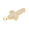 Brass Micro Pave Clear Cubic Zirconia Pendants KK-N268-90G-2