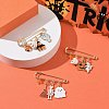 3Pcs 3 Style Halloween Skull & Ghost & Pumpkin Enamel Safety Pin Brooch JEWB-TA00012-2