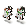 Christmas Printed Wood Stud Earrings for Women EJEW-U025-01C-2