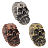 3Pcs 3 Colors Skull Brass Beads KK-FG0001-22-1