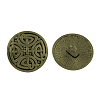 Tibetan Style Half Round Alloy Shank Buttons X-TIBE-Q044-05AB-NR-1