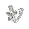Brass Crystal Rhinestone Letter Links Connector Charms KK-S395-06P-V-1