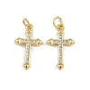 Brass Micro Pave Cubic Zirconia Pendants ZIRC-P060-21G-1-1