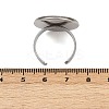304 Stainless Steel Cuff Ring Components STAS-D372-07P-08-3