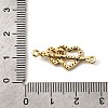 Brass Micro Pave Clear Cubic Zirconia Double Heart Connector Charms KK-I360-013G-03-3