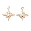 Brass Micro Pave Clear Cubic Zirconia Charms X-KK-G418-08G-1