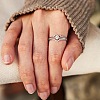 2Pcs Heart 925 Sterling Silver Micro Pave Clear Cubic Zirconia Finger Rings for Women FS-WG4005F-03-5