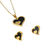 304 Stainless Steel & Acrylic Stud Earrings & Pendant Necklaces Sets FS-WGD84E7-01-1