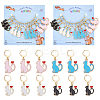 Alloy Enamel Cat Charm Locking Stitch Markers HJEW-PH01711-1