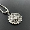Stylish 304 Stainless Steel Heart Compass Pendant Punk Necklaces for Men LS-RK6360-1