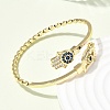 Eye Theme Brass Micro Pave Cubic Zirconia Cuff Bangles for Women BJEW-F526-01B-G-3