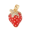 Brass Micro Pave Cubic Zirconia Enamel Pendants KK-M326-05B-G-1