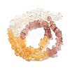 Natural Quartz Crystal & Strawberry Quartz & Citrine Beads Strands G-L610-A24-01-3