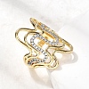 Brass Micro Pave Clear Cubic Zirconia Cuff Rings RJEW-H262-02G-2
