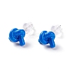Knot Shape Resin Stud Earrings Set EJEW-D278-17S-01-2