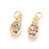 Brass Micro Pave Cubic Zirconia Pendants X1-ZIRC-L093-27G-1