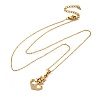 304 Stainless Steel Crystal Rhinestone Anchor Pendant Necklaces NJEW-Z057-01B-G-4