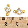 Rack Plating Brass Pave Clear Cubic Zirconia Links KKB-L215-047A-G-3