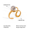 European Style Hollow Design Stainless Steel Beaded Adjustable Open Cuff Rings ZU9443-1-1
