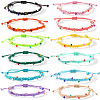 12Ps Glass Beads Braided Bead Bracelets TN6908-13-2