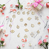 48Pcs 8 Styles Rack Plating Alloy Charms FIND-DC0002-78-5
