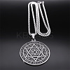 201 Stainless Steel Star of David 12 Constellation Pendant Necklaces LS-NJEW-K283-32P-3