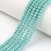 Electroplate Opaque Solid Color Glass Beads Strands EGLA-A034-P6mm-L15-1