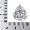 Rack Plating Brass Micro Pave Clear Cubic Zirconia Triangle Connector Charms KK-A234-035P-01-3