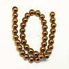 Non-magnetic Synthetic Hematite Beads Strands G-S096-10mm-4-2