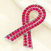 Silk Ribbon Alloy Rhinestone Brooches WH-WGBB4CD-01-1