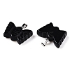 Natural Obsidian Carved Butterfly Pendants G-N342-01A-3