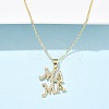 Mother's Day Brass Micro Pave Clear Cubic Zirconia Pendant Necklaces for Women LS-NJEW-Q021-01B-G-1