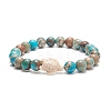 4Pcs 4 Style Natural Mixed Gemstone & Synthetic Turquoise(Dyed) Tortoise Beaded Stretch Bracelets Set for Women BJEW-TA00211-5