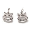 Brass Micro Pave Clear Cubic Zirconia Charms ZIRC-B002-55-2