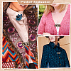 4Pcs Flower Alloy & Glass Cardigan Clips AJEW-PH0006-66AB-5