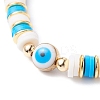 Synthetic Hematite & Polymer Clay Heishi Beads Stretch Bracelet BJEW-JB07226-02-4