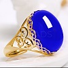 Oval Natural Chalcedony Finger Rings WG05C38-06-1