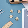 4Pcs 1-Hole Brass Pave Clear Cubic Zirconia Buttons BUTT-MA0001-15A-G-4