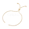 Adjustable Brass Micro Pave Cubic Zirconia Chain Bracelet Making ZIRC-CJ0001-01G-3