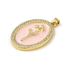 Brass Micro Pave Cubic Zirconia Pendants KK-C058-08G-2