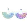 Ion Plating(IP) 201 Stainless Steel Filigree Pendants X-STAS-R102-32-2