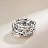 Brass Micro Pave Cubic Zirconia Finger Rings FS-WG6545E-11-1