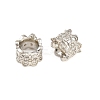 Brass Micro Pave Clear Cubic Zirconia European Beads CU-CBA6A75-17P-2